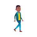 african boy teen walking in mall cartoon vector