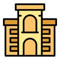 African building icon vector flat