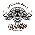 African bull face vector iilustration logo design