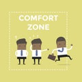 African businessman exit from comfort zone. Royalty Free Stock Photo