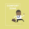 African businessman jumping out of the comfort zone to success. Royalty Free Stock Photo