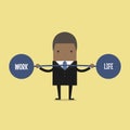 African businessman keeping balance between work and life.