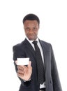 African businessman showing businescard Royalty Free Stock Photo