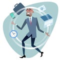 African businessman time management concept juggler Royalty Free Stock Photo