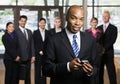 African businessman using cell phone