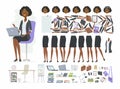 African businesswoman - vector cartoon people character constructor