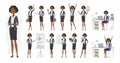 African businesswoman - vector cartoon people character set