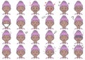 African Businesswoman Vector Various Facial Expressions Set Isolated On A White Background.