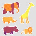 African cartoon animals Royalty Free Stock Photo