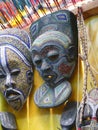 African carved wooden face masks