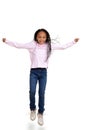 African child jumping in the air Royalty Free Stock Photo