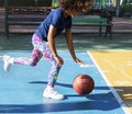 African child playing basketball concept