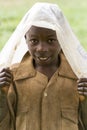 African child in a raining day Royalty Free Stock Photo