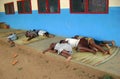 African child sleeping outdoor