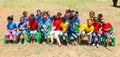 African Children attending an outside preschool classroom