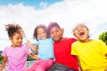 African children having fun outdoors in summertime