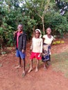 African children in Kapchorwa district Uganda laughing.