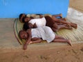 African children sleeping on the floor Royalty Free Stock Photo