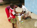 African children washing clothes Royalty Free Stock Photo