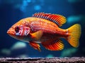 Ai Generated illustration Wildlife Concept of African Cichlid in aquarium