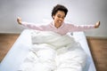 African Comfortable Woman Wake Up