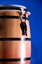 African Conga Drum Isolated on Blue Royalty Free Stock Photo