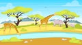 African conservation flat vector illustration