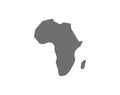 African continent, Africa grey icon. Isolated on white background Royalty Free Stock Photo