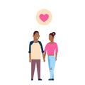 African couple in love, full length avatar on white background, successful family concept, tree of genus flat cartoon