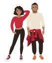 African couple in sport style clothes