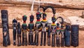 African curios, wooden tribesmen, found at the Turmi market in Omo Valley, Ethiopia