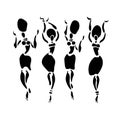 African dancers silhouette set. Royalty Free Stock Photo