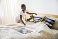 African descent girl in a bedroom