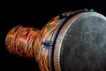 African Djembe on Black Bk Royalty Free Stock Photo