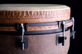 African Djembe on a Black Bk Royalty Free Stock Photo