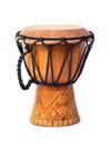 African djembe drum isolated on white Royalty Free Stock Photo