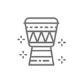 African Djembe drum line icon.