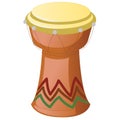 African Djembe Drum on a white background. Vector illustration