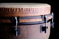 African Djembe Isolated on Black Royalty Free Stock Photo