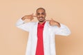 African doctor wearing a lab coat Royalty Free Stock Photo