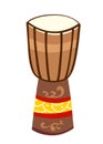 African drum djembe vector illustration.