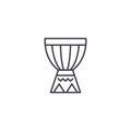 African drum linear icon concept. African drum line vector sign, symbol, illustration.