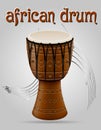 African drum musical instruments stock vector illustration