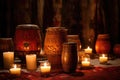 african drums lit by candlelight