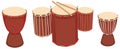 African drums vector illustration. Isolated on white background