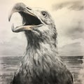African Eagle Artwork: Realistic Seascapes And Hybrid Creature Compositions