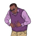 african elderly man abdominal pain, diseases of the stomach, intestines or other internal organs