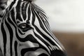 African elegance a striped zebra presents monochrome beauty in the wild