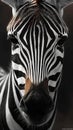 African elegance a striped zebra presents monochrome beauty in the wild