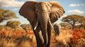 African Elephant closeup infront view